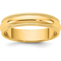 14K Yellow Gold 4.5mm Milgrain Half Round Band - Size 6 by Luciano & Cie