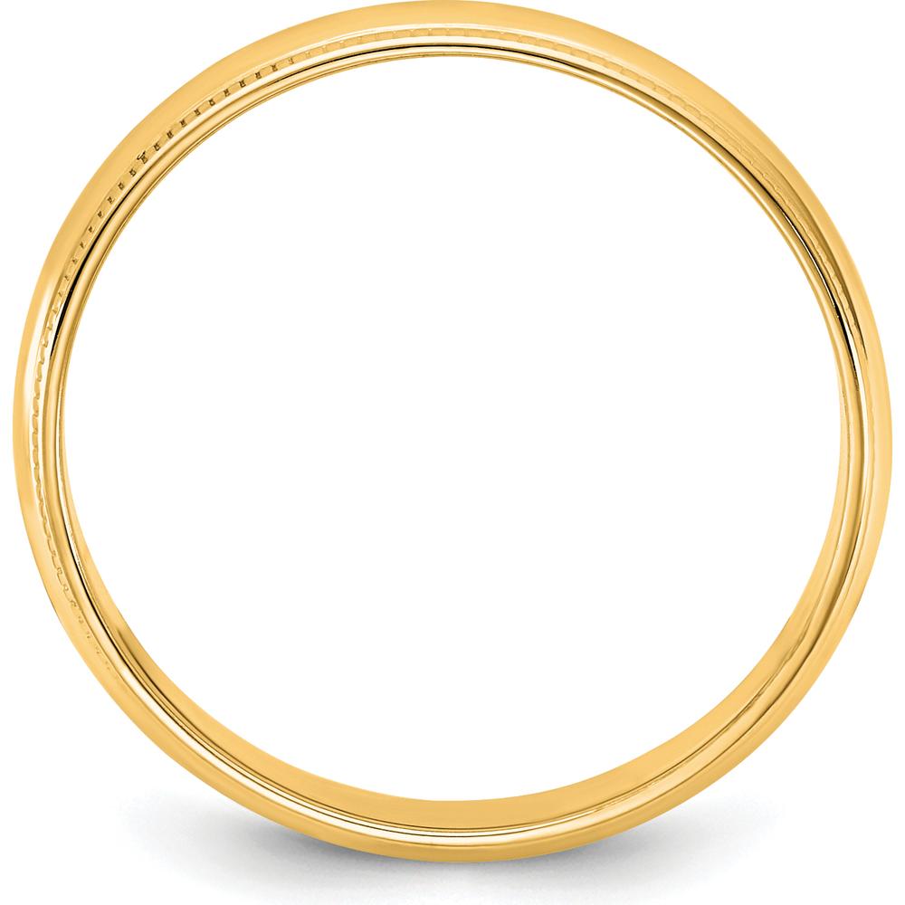 14K Yellow Gold 4.5mm Milgrain Half Round Wedding Band by Luciano & Cie