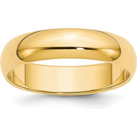 14K Yellow Gold 4.5mm Polished Half Round Wedding Band - Domed Profile, Size 7 by Luciano & Cie