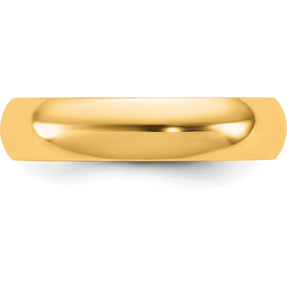 14K Yellow Gold 4.5mm Polished Half Round Wedding Band - Domed Profile, Size 7 by Luciano & Cie