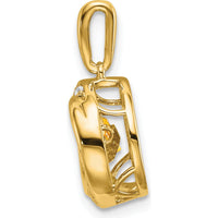 14K Yellow Gold 4.5mm Round Citrine and Diamond Moving Pendant with 18 Diamonds - 0.33 Carat Total Gem Weight by Lumare Gioia