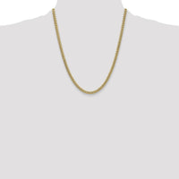 14K Yellow Gold 4.5mm Semi-Solid Miami Cuban Chain Necklace - 22 inches by Oro Pregiato