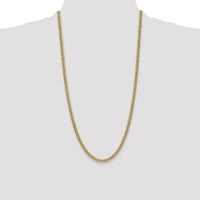 14K Yellow Gold 4.5mm Semi-Solid Miami Cuban Chain Necklace - 28 Inches by Oro Pregiato
