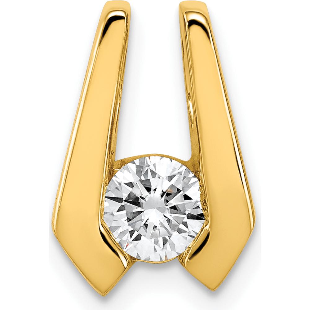 14K Yellow Gold 4.5mm Stone Slide Pendant Mounting for Omega Necklace - Fits 2mm Regular/3mm Fancy Omega by Oro Pregiato