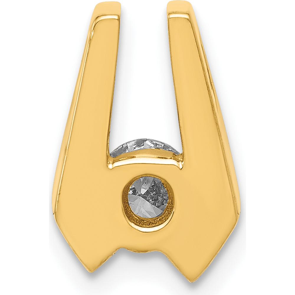 14K Yellow Gold 4.5mm Stone Slide Pendant Mounting for Omega Necklace - Fits 2mm Regular/3mm Fancy Omega by Oro Pregiato