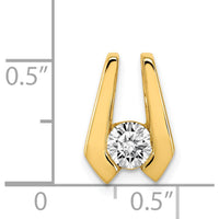 14K Yellow Gold 4.5mm Stone Slide Pendant Mounting for Omega Necklace - Fits 2mm Regular/3mm Fancy Omega by Oro Pregiato