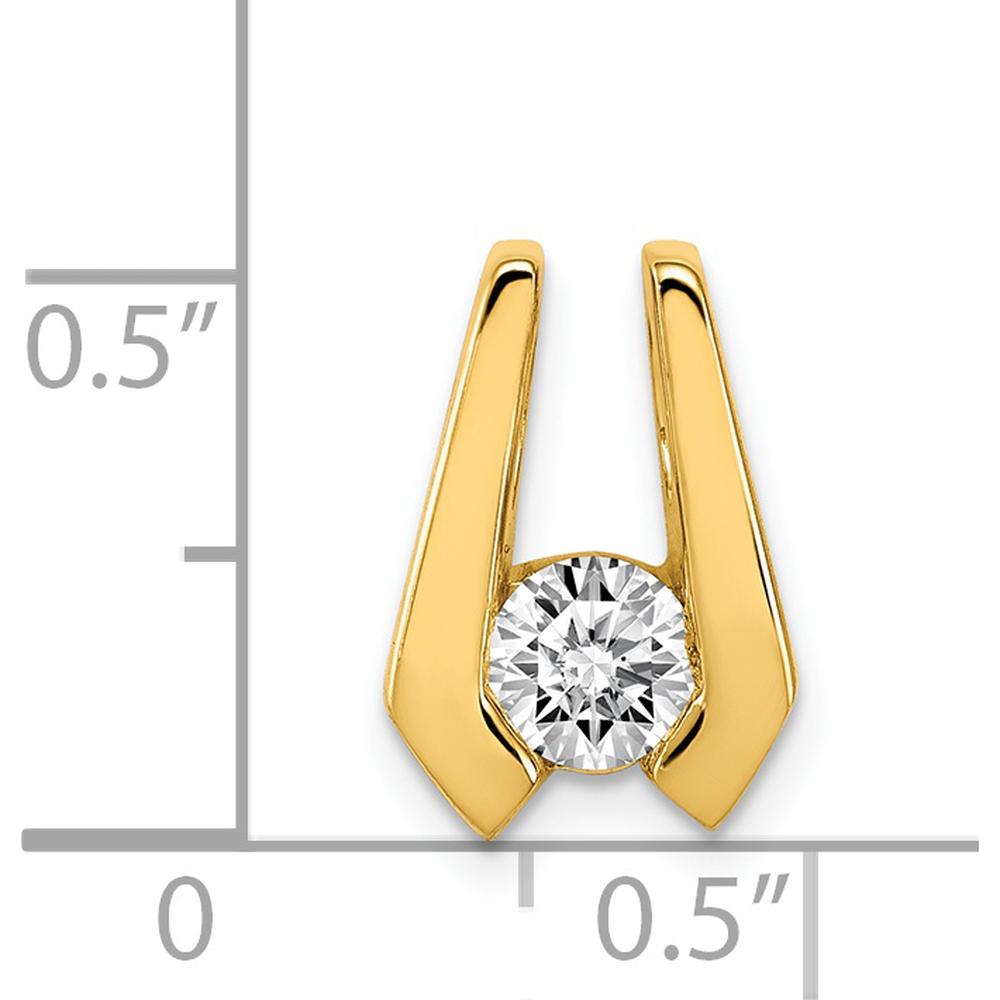 14K Yellow Gold 4.5mm Stone Slide Pendant Mounting for Omega Necklace - Fits 2mm Regular/3mm Fancy Omega by Oro Pregiato