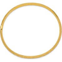 14K Yellow Gold 4.75mm Diamond-Cut Hinged Oval Bangle Bracelet - Polished Finish by Oro Pregiato