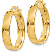 14K Yellow Gold 4.75mm Large Hoop Earrings - Polished Finish by Oro Pregiato