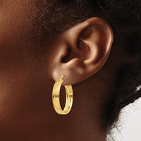 14K Yellow Gold 4.75mm Large Hoop Earrings - Polished Finish by Oro Pregiato