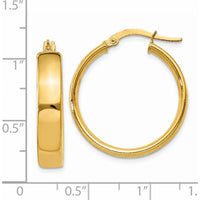 14K Yellow Gold 4.75mm Large Hoop Earrings - Polished Finish by Oro Pregiato
