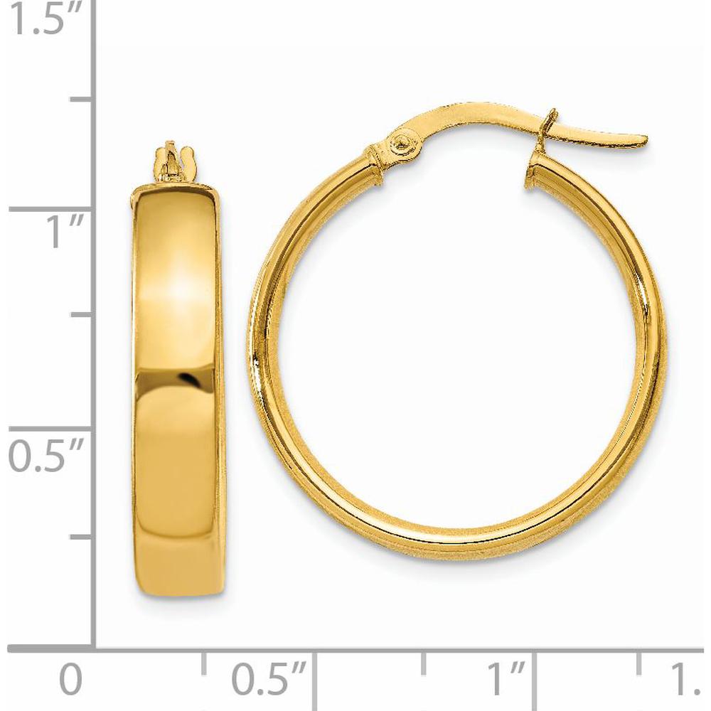 14K Yellow Gold 4.75mm Large Hoop Earrings - Polished Finish by Oro Pregiato