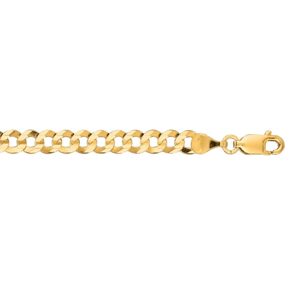14K Yellow Gold 4.7mm Comfort Curb Chain Bracelet with Lobster Clasp - 8.5" by Orozza Fine Jewelry