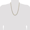 14K Yellow Gold 4.7mm Lightweight Pavé Flat Cuban Chain Necklace - 24 inches by Oro Pregiato