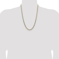 14K Yellow Gold 4.7mm Lightweight Pavé Flat Cuban Chain Necklace - 24 inches by Oro Pregiato