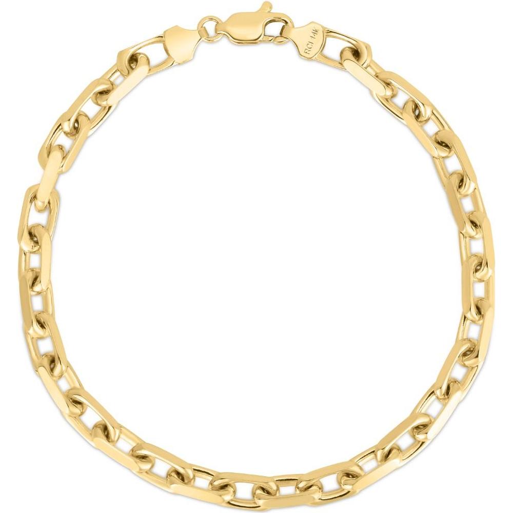 14K Yellow Gold 4.8mm French Cable Chain Necklace with Polished Finish - 26" by Orozza Fine Jewelry