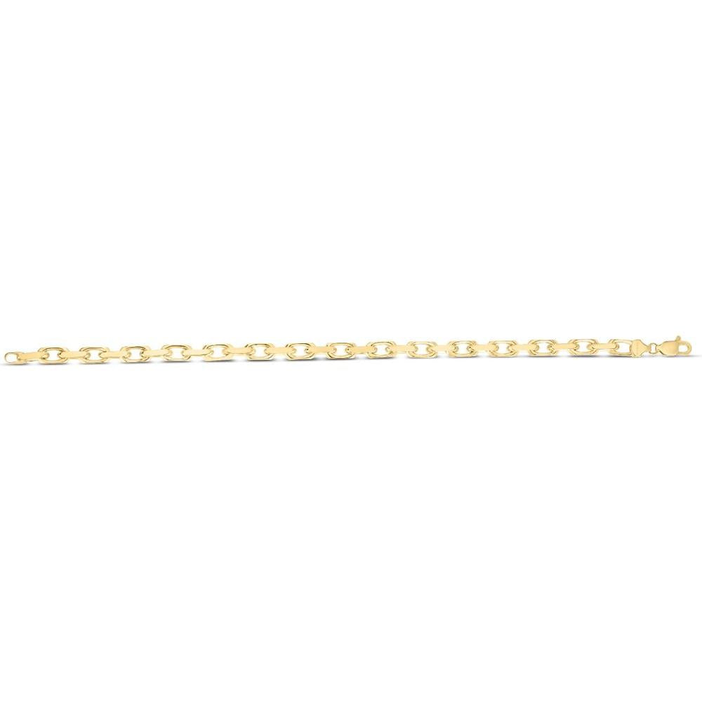 14K Yellow Gold 4.8mm French Cable Chain Necklace with Polished Finish - 26" by Orozza Fine Jewelry