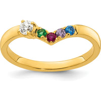 14K Yellow Gold 4-Birthstone and Diamond Mother's Ring Semi-Mount by Oro Pregiato