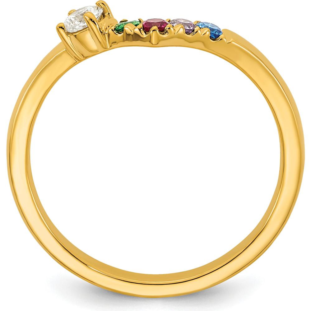 14K Yellow Gold 4-Birthstone and Diamond Mother's Ring Semi-Mount by Oro Pregiato