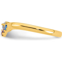 14K Yellow Gold 4-Birthstone and Diamond Mother's Ring Semi-Mount by Oro Pregiato