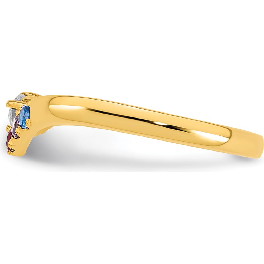 14K Yellow Gold 4-Birthstone and Diamond Mother's Ring Semi-Mount by Oro Pregiato