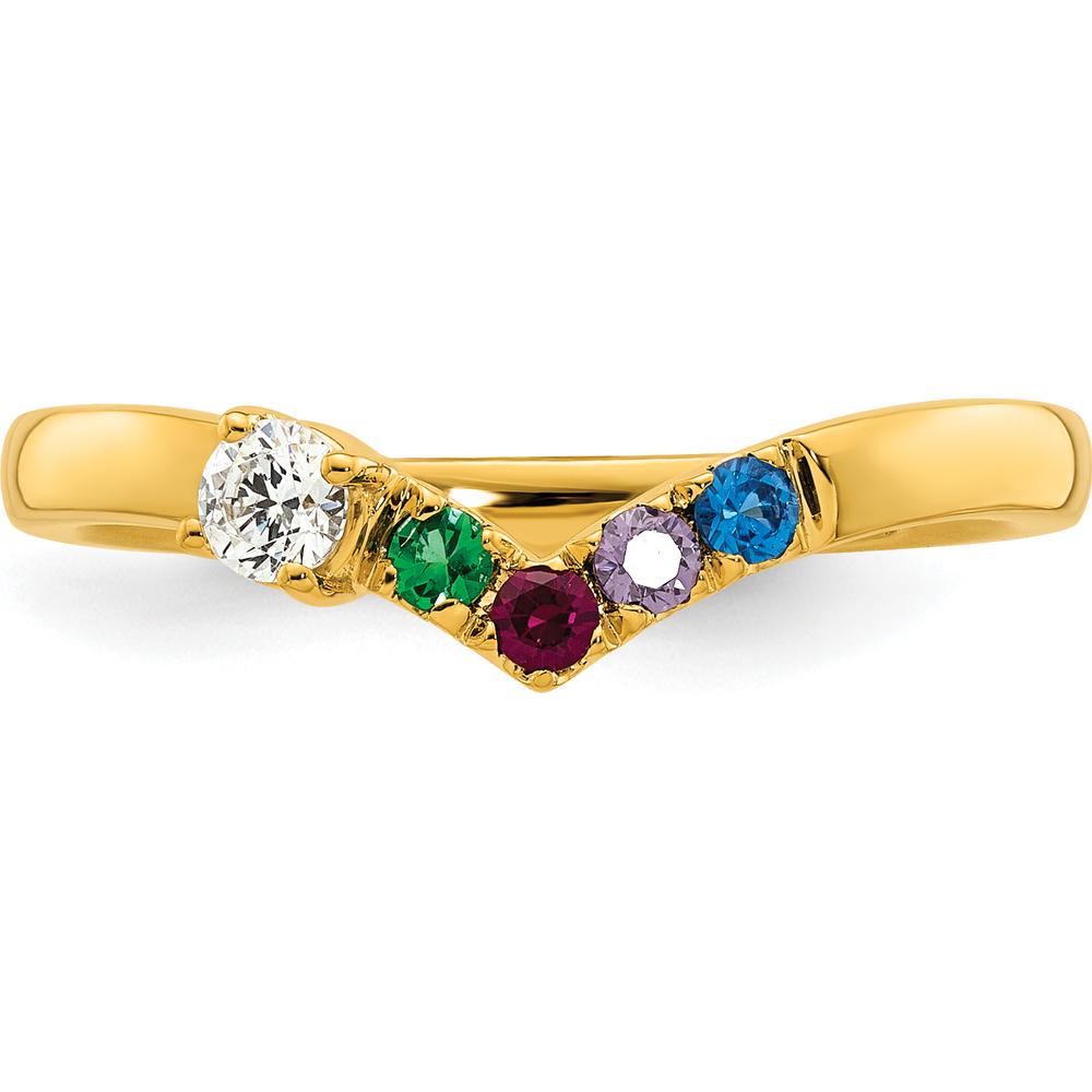 14K Yellow Gold 4-Birthstone and Diamond Mother's Ring Semi-Mount by Oro Pregiato