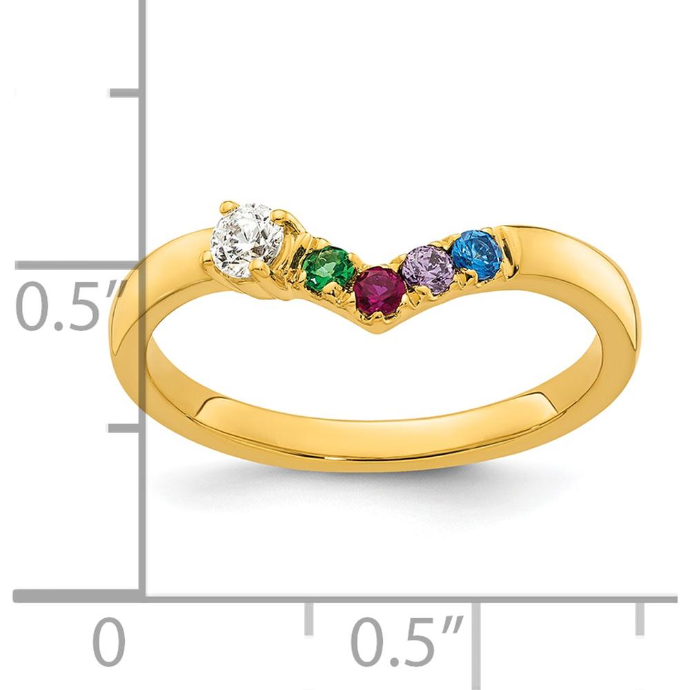 14K Yellow Gold 4-Birthstone and Diamond Mother's Ring Semi-Mount by Oro Pregiato