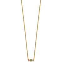 14K Yellow Gold 4-Birthstone Mother's Necklace Mounting - Customizable Pendant with Cable Chain by Oro Pregiato