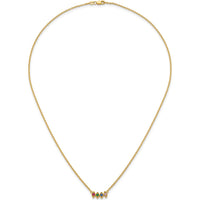 14K Yellow Gold 4-Birthstone Mother's Necklace Mounting - Customizable Pendant with Cable Chain by Oro Pregiato