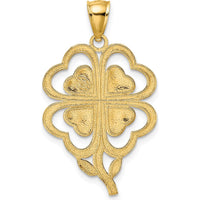 14K Yellow Gold 4-Leaf Clover Pendant - Symbol of Good Luck and Prosperity by Oro Pregiato