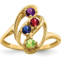 14K Yellow Gold 4 Stone Custom Mother's Ring with Round Stones by Oro Pregiato