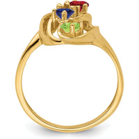 14K Yellow Gold 4 Stone Custom Mother's Ring with Round Stones by Oro Pregiato