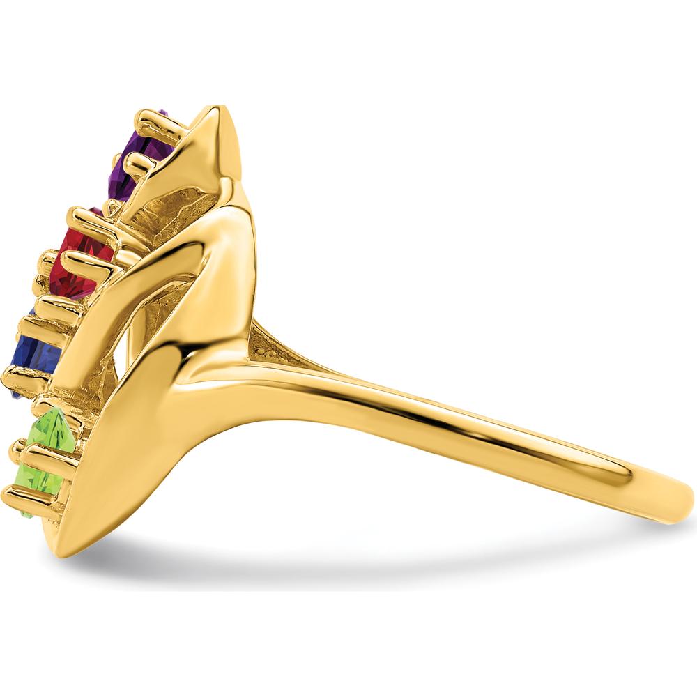 14K Yellow Gold 4 Stone Custom Mother's Ring with Round Stones by Oro Pregiato