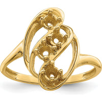 14K Yellow Gold 4 Stone Custom Mother's Ring with Round Stones by Oro Pregiato