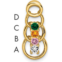 14K Yellow Gold 4-Stone Family Pendant Mounting for Custom Gemstones by Oro Pregiato