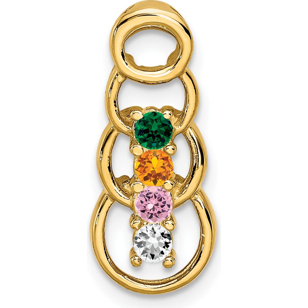 14K Yellow Gold 4-Stone Family Pendant Mounting for Custom Gemstones by Oro Pregiato