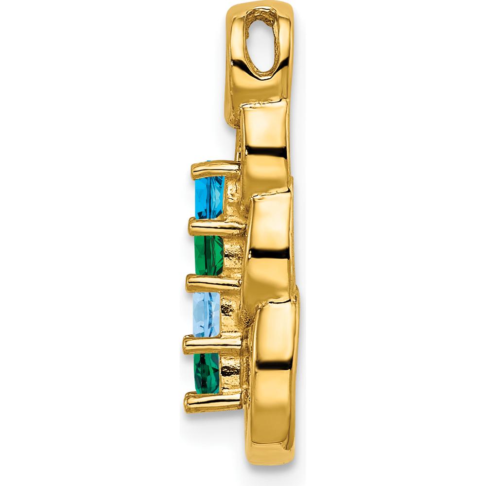 14K Yellow Gold 4-Stone Family Pendant Mounting for Custom Gemstones by Oro Pregiato