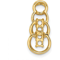 14K Yellow Gold 4-Stone Family Pendant Mounting for Custom Gemstones by Oro Pregiato