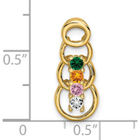 14K Yellow Gold 4-Stone Family Pendant Mounting for Custom Gemstones by Oro Pregiato