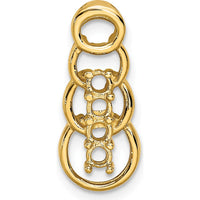 14K Yellow Gold 4-Stone Family Pendant Mounting for Custom Gemstones by Oro Pregiato