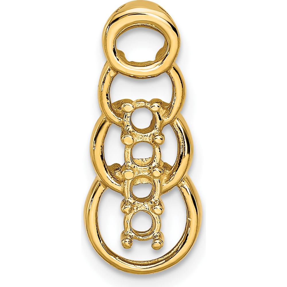 14K Yellow Gold 4-Stone Family Pendant Mounting for Custom Gemstones by Oro Pregiato