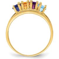 14K Yellow Gold 4-Stone Family Ring Mounting - Customizable Gemstone Design by Monteluci Fine Jewelry