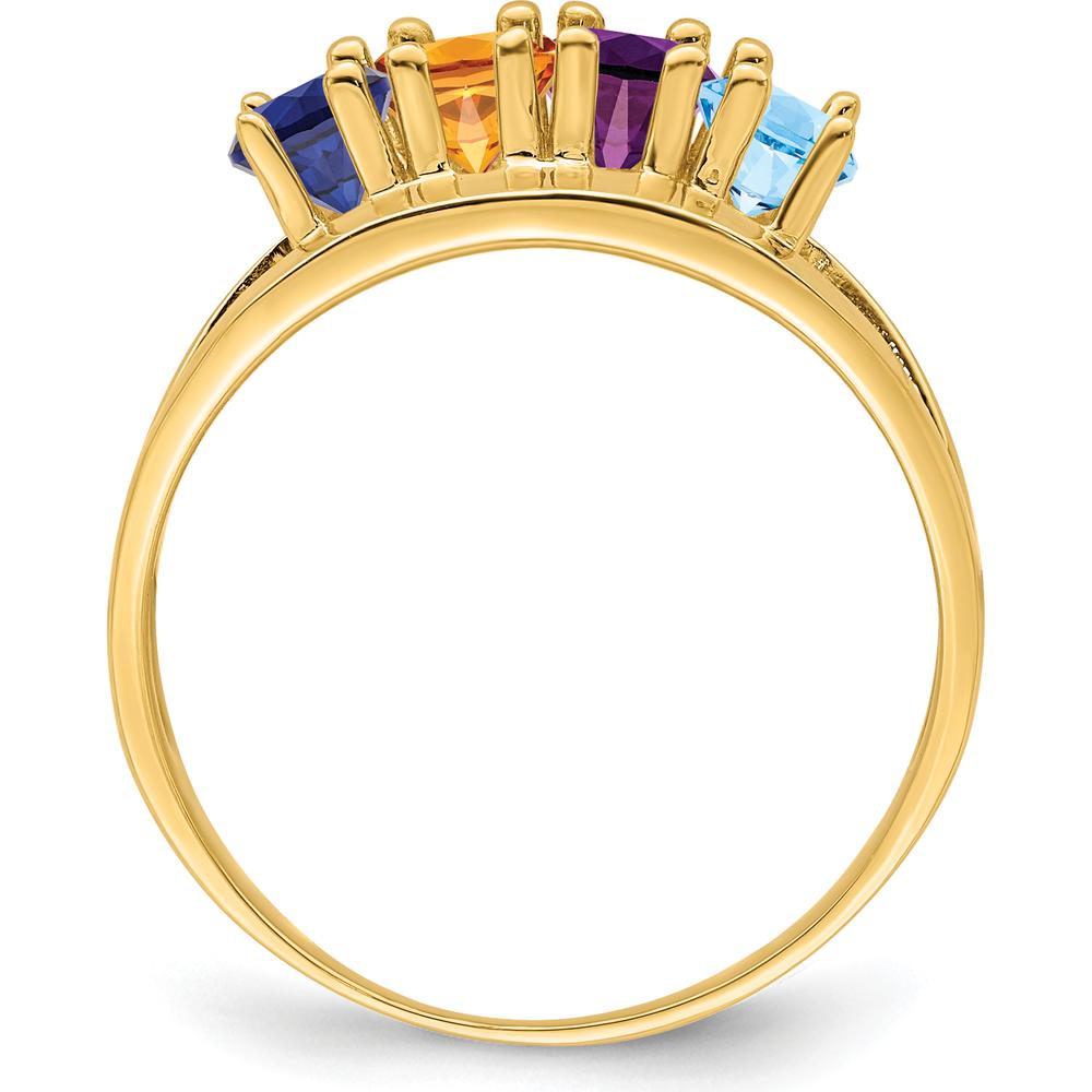 14K Yellow Gold 4-Stone Family Ring Mounting - Customizable Gemstone Design by Monteluci Fine Jewelry