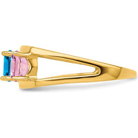 14K Yellow Gold 4-Stone Family Ring Mounting - Customizable Gemstone Design by Monteluci Fine Jewelry