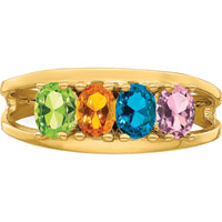14K Yellow Gold 4-Stone Family Ring Mounting - Customizable Gemstone Design by Monteluci Fine Jewelry