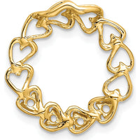 14K Yellow Gold 4-Stone Heart-Shaped Family Pendant Mounting - Customizable Gemstone Settings by Oro Pregiato