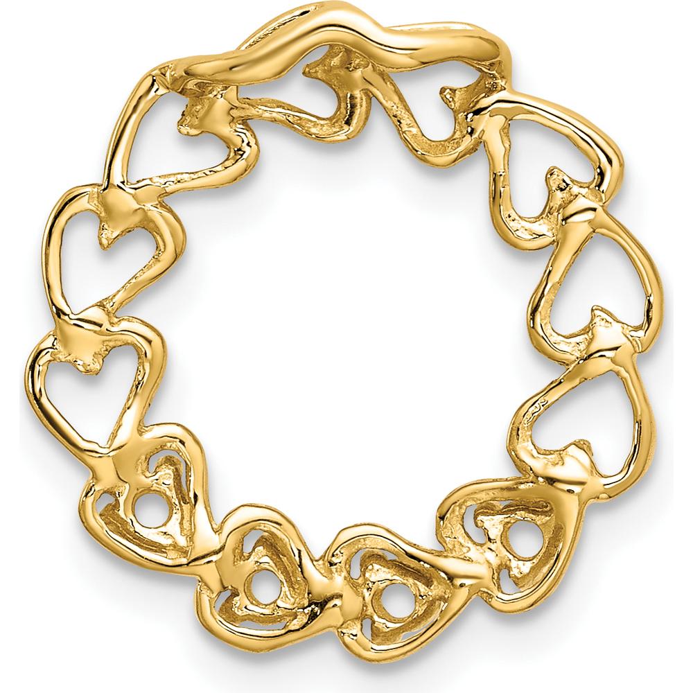 14K Yellow Gold 4-Stone Heart-Shaped Family Pendant Mounting - Customizable Gemstone Settings by Oro Pregiato