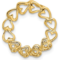14K Yellow Gold 4-Stone Heart-Shaped Family Pendant Mounting - Customizable Gemstone Settings by Oro Pregiato