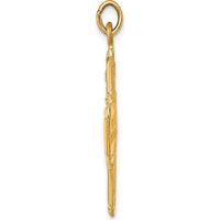 14K Yellow Gold 4-Way Medal Pendant with Polished and Satin Finish - Medium Size by Oro Pregiato