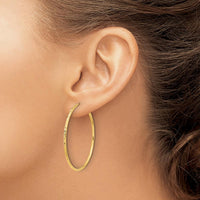 14K Yellow Gold 40mm Diamond-Cut Endless Hoop Earrings by 0